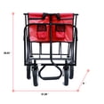 thumbnail image 3 of Folding Wagon Cart, Heavy Duty Collapsible Utility Wagon, Beach Wagon with Drinking Holder, Utility Wagon for Patio Camping Garden Beach Shopping, 150 lbs Capacity, JA2049, 3 of 8