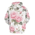 thumbnail image 3 of Pink Roses Floral Pattern Men's Women New Sweatshirt Hoodie Men's Plus Size Sweatshirt Hooded Sweatshirt 3d Printed Street Men's Cloth, 3 of 6