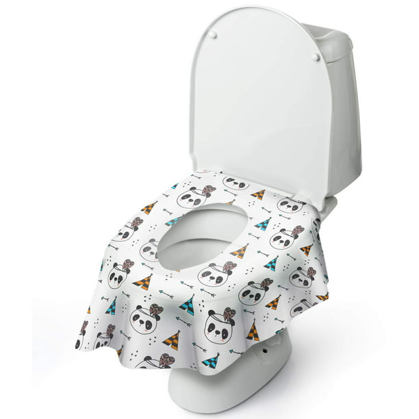 Disposable Toilet Seat Cover For Potty Training Toddler Kids And S 20 Individually Wrapped Waterproof Portable Shields Of Travel Covers Xl Size Panda Design Liners With Com - Disposable Toilet Seat Covers Target