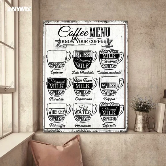 Poster Know Your Coffee, At Coffee Bar For Rustic Home Decor Wall Art, Unframed Prints For Home Or Office, Perfect Gift For Everyone, 8x12