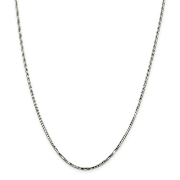 925 Sterling Silver 2mm Round Snake Chain Necklace 18 inch for Female