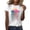 White, variant on Aayomet Summer Tops For Women Women Casual Rainbow Print Short Sleeve Crew Neck T Shirt Womens Workout Tops Army Green,S