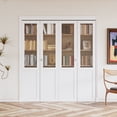 thumbnail image 2 of 72"x80"(2 sets of 36'') Bifold Closet Doors Glass Solid Manufactured Wood Prefinished with Installation Hardware Kit, 2 of 8