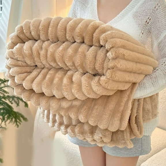 40 Inch Coffee Comfortable Faux Sofa Throw Blanket, Lightweight, Comfortable And Soft Cream Large Throw Blanket For Sofa Bed Living Room