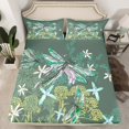thumbnail image 2 of Erosebridal Green Dragonfly Full Sheet Sets,Botanical Flower Bedding Full Size,Mother'S Day Gifts Bed Sheets Set Full Size,Lightweight Floral Bedroom Decoration,4-Piece, 2 of 7