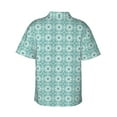 thumbnail image 3 of Daiia Blue Print Hawaiian Shirt for Men Gentle Cotton Regular Short Sleeve Casual-Medium, 3 of 9