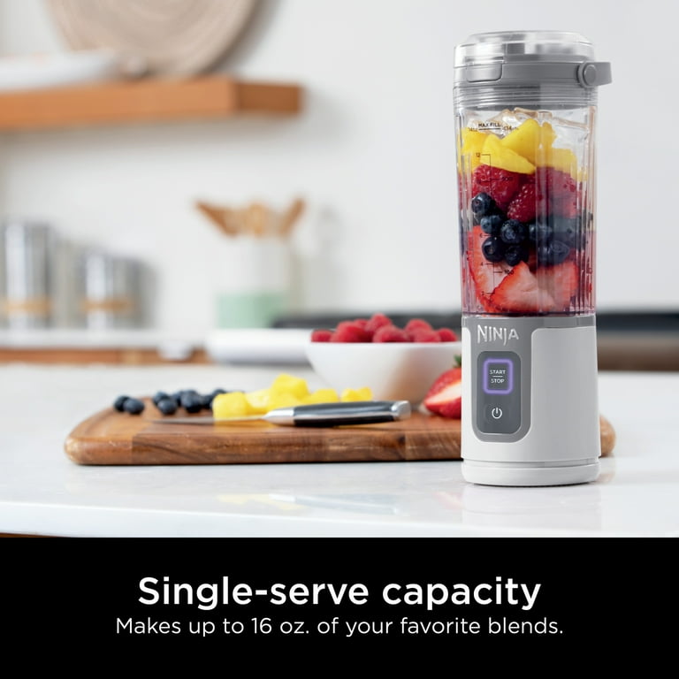 Ninja Blast 16 oz. Personal Portable Blender with Leak Proof Lid and Easy Sip Spout, Perfect for Smoothies, White, BC100WH Ninja Blast 16 oz. Personal Portable Blender with Leak Proof Lid and Easy Sip Spout, Perfect for Smoothies, White, BC100WH