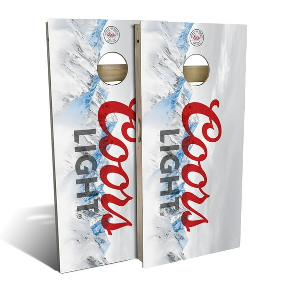 Skip's Garage Coors Light Beer Solid Wood Cornhole Board Set