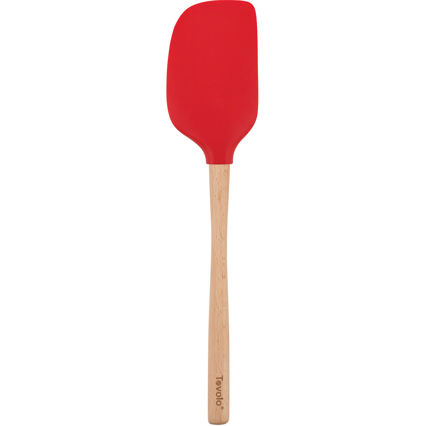 tovolo flexcore wood handled silicone jumbo spatula, candy apple