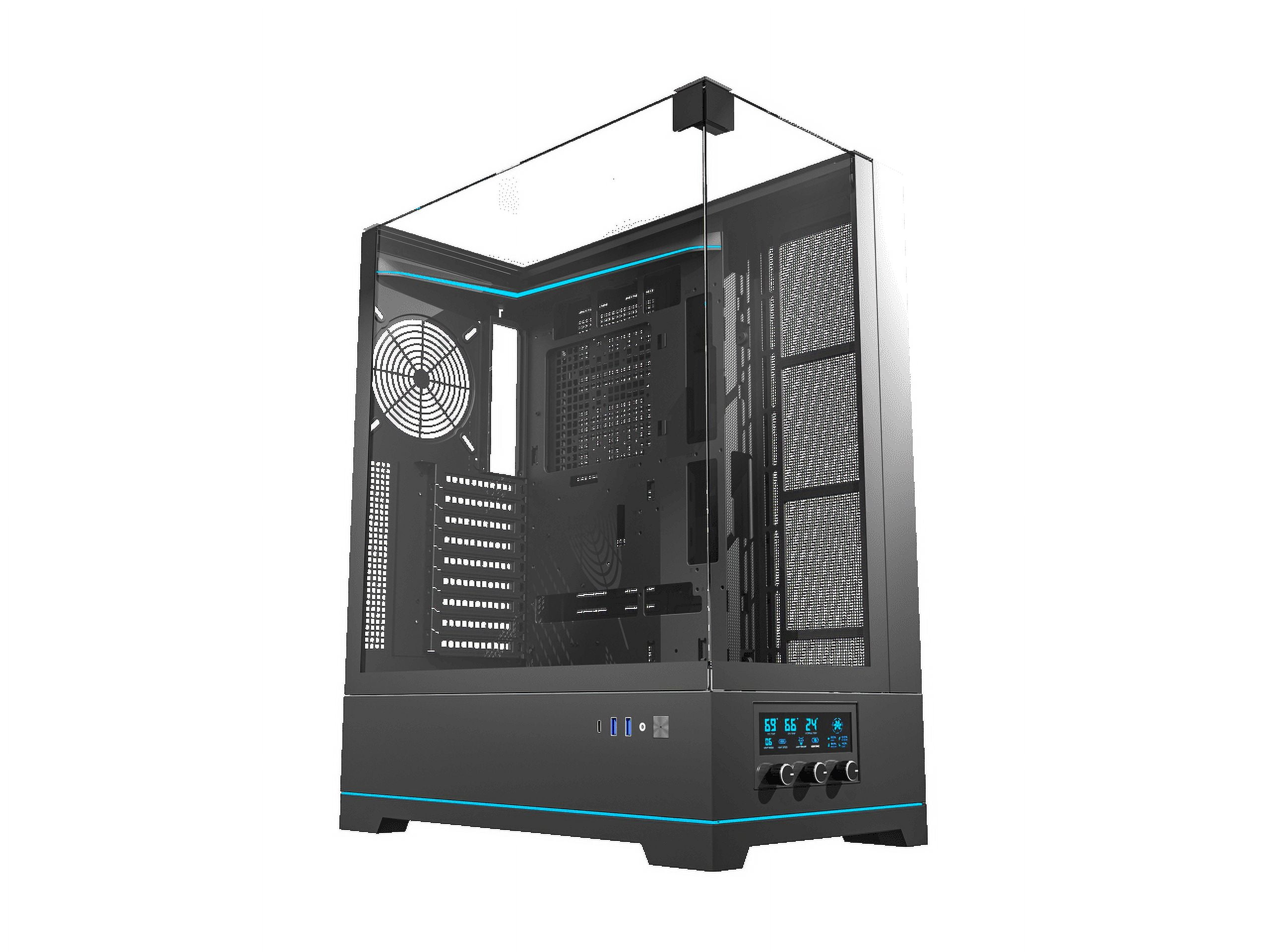 KEDIERS ATX Gaming PC-behuizing van gehard glas voor games met 9 ARGB