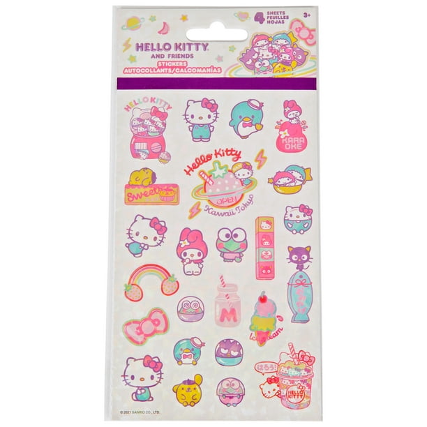 Ensemble d'autocollants de variété de 4 feuilles Hello Kitty et ses amis  Kawaii 