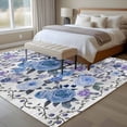 thumbnail image 4 of 5x8 Area Rugs for Living Room, Boho Blue Flower Non Slip Area Rugs for Kitchen Bedroom Entryway, Spring Watercolor Country Floral Plant Washable Carpet Runner Rug Floor Mats for Bedroom Home Decor, 4 of 8