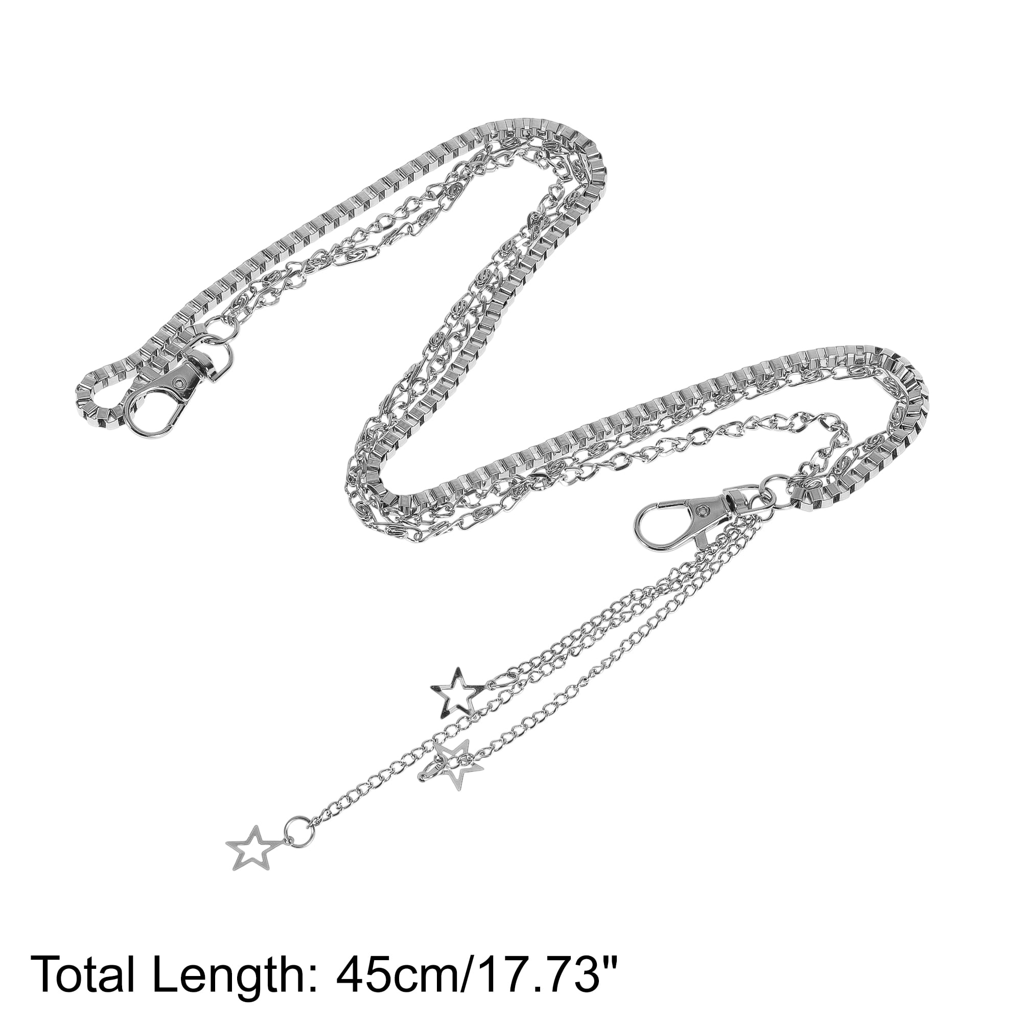 Unique Bargains Three-Layer Star Charm Adjustable Waist Belt Silver Tone 1 Pc