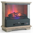 thumbnail image 1 of Costway 27" Freestanding Electric Fireplace Heater w/ 3-Level Flame Thermostat Natural, 1 of 10