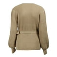thumbnail image 3 of Viikei Sweaters For Women Clearance Plus Size Pullover Sweaters For Women Loose Solid Color Waist Belted V-Neck Long Sleeve Tops, 3 of 8