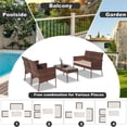 thumbnail image 4 of Seizeen 4 Piece Rattan Outdoor Patio Bar Set, Brown, 4 of 12