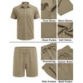 thumbnail image 2 of COOFANDY Men's Waffle Knit Polo Shirt and Shorts Set 2 Pieces Outfits Summer Suit Casual Tracksuit with Pockets, 2 of 6