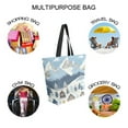 thumbnail image 7 of FORMRS Womens Canvas Tote Bag with Zipper Inner Pocket Shoulder Handbag, Winter Village Serenity, 7 of 7