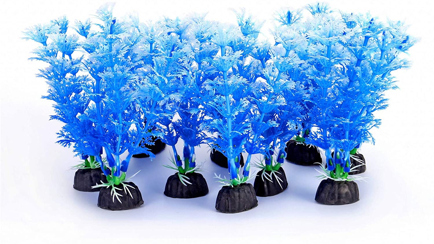 10 Pack Plastic Aquarium Plants, Artificial Aquatic Plants for Turtle