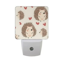 Lovely Hedgehogs with Hearts LED Night Light with Smart Sensor Plug Into Wall Dusk to Dawn 2 packs