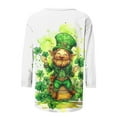 thumbnail image 4 of Gamivast Womens St Patricks Day Shirts Plus Size Funny Shamrock Clover Graphic Crew Neck Blouses Comfy 3/4 Sleeve Trendy Pullover Vacation Outfits S-5Xl, 4 of 5