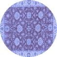 thumbnail image 1 of Ahgly Company Machine Washable Indoor Round Oriental Blue Traditional Area Rugs, 4' Round, 1 of 4