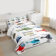 thumbnail image 3 of Manfei Colorful Helicopter Bedding Comforter Set 2pcs for Boys, Air Transportation Twin Comforter Sets, Aircraft Airplane Bedding Set, Lightweight Room Decor, 3 of 8