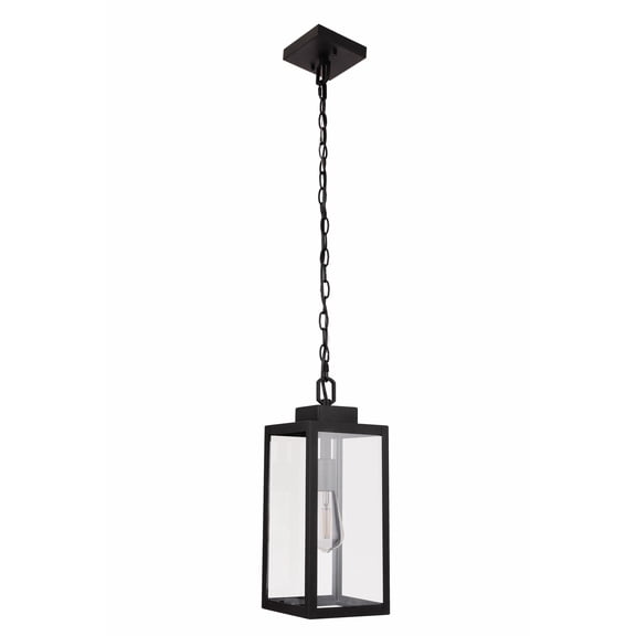 Craftmade - Marin 1 Light 16.25 in. Textured Black Finish Ceiling Mount Outdoor Pendant with Clear Glass Shade