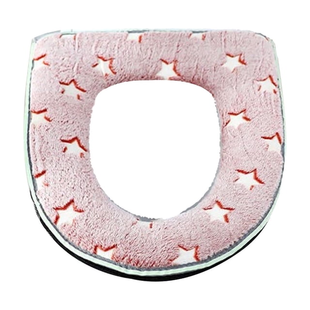 Yhmxh Decoración del baño Asiento de inodoro luminoso, lavable, para el hogar, cálido, de felpa, con cremallera, apto para decoración de baño. Gabinete de almacenamiento de baño Accesorios de baño