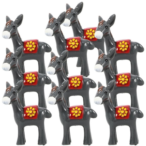 20 Pcs Resin Donkey Ornament Standing Miniature Sculpture Figurine Decor