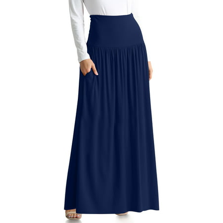 Womens Long Maxi Skirt with Pockets Reg and Plus Size - Made in the (Best Fabric For Maxi Skirts)