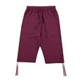 thumbnail image 2 of JTieacloth Mens Athletic Fit Pants Men's Spring And Summer Cotton Sweatpants Jogging Pants Loose Casual Beach Vacation Capri Pants Red, 2 of 4