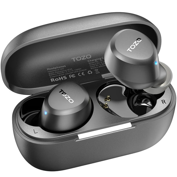 Auriculares Inalámbricos TOZO A1 Bluetooth 5.3 Ligeros Micrófono Integrado Impermeables IPX5 Sonido Premium