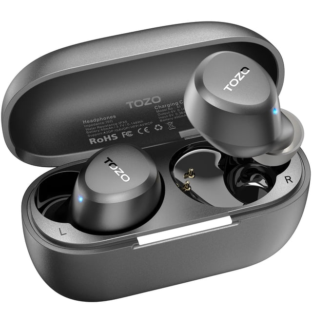Auriculares Inalámbricos TOZO A1 Bluetooth 5.3 Ligeros Micrófono Integrado Impermeables IPX5 Sonido Premium