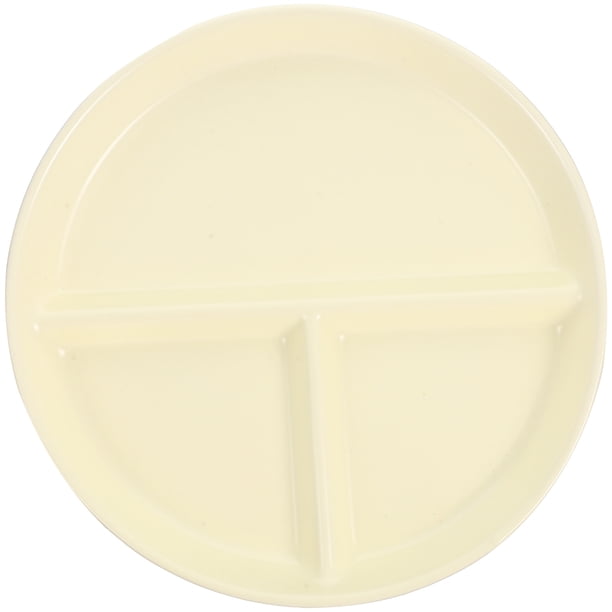 EeaseMX Plato de porcelana china de hueso, sencillo, con tres compartimentos, para desayuno, redondo, de cerámica, para decoración del hogar (color aleatorio).