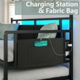 thumbnail image 2 of Furnihold Metal Twin Daybed with Charging Station and LED Lights, Daybed with Pop Up Trundle, Guest Sofa Bed Frame with Storage, Black, 2 of 8