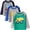 WM20TBTEEL3-3PC, variant on DINO TSHIRT: Toddler Kids Boy Long Sleeve Top Tee Shirt, Cotton Crewneck, Casual, 3-Pack Size 2