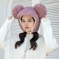 thumbnail image 4 of Herrnalise Women Cute Cartoon Thick Hat Protectors Warm Plush Hat Bandage Cap, 4 of 7