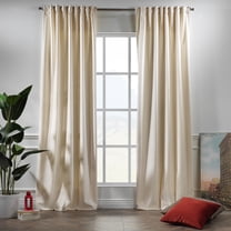 3S Brother's Solid Luxury Matte Velvet Soft Curtains Set of 2 Panels Hanging Back Tap & Rod Pocket Home Décor Bedroom Kitchen Office Windows Room Darkering ( Off White-52"x108")