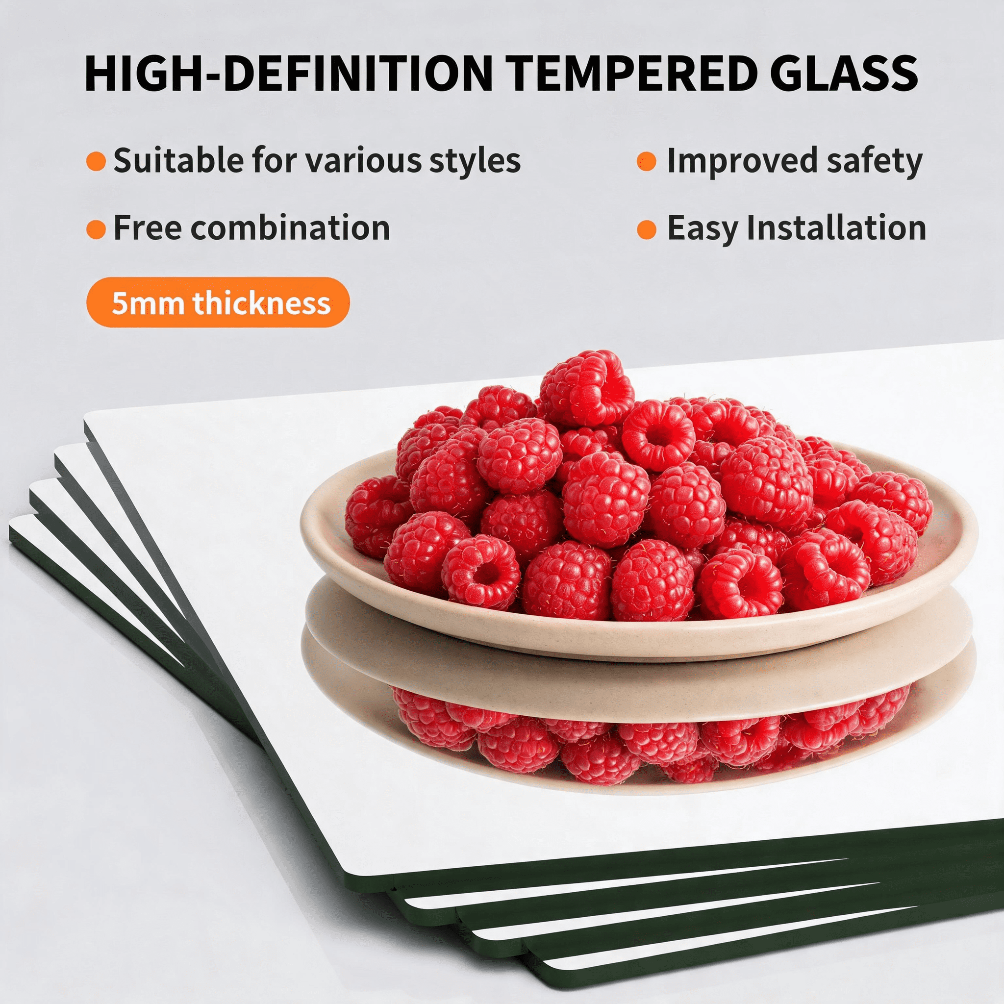 12-Pack 11.4-Inch Adhesive Wall Mirror Tiles, Self-Adhesive Frameless Tempered Glass Mirror Squares for DIY Wall Decor and Vanity Mirror, Transparent