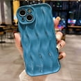 thumbnail image 3 of Water Ripple Pattern Case for iPhone 14 Soft TPU Shockproof Camera Protective Back Cover for Women Girl Curly Wave Frame Phone Case for iPhone 14 6.1 Inch Blue, 3 of 12