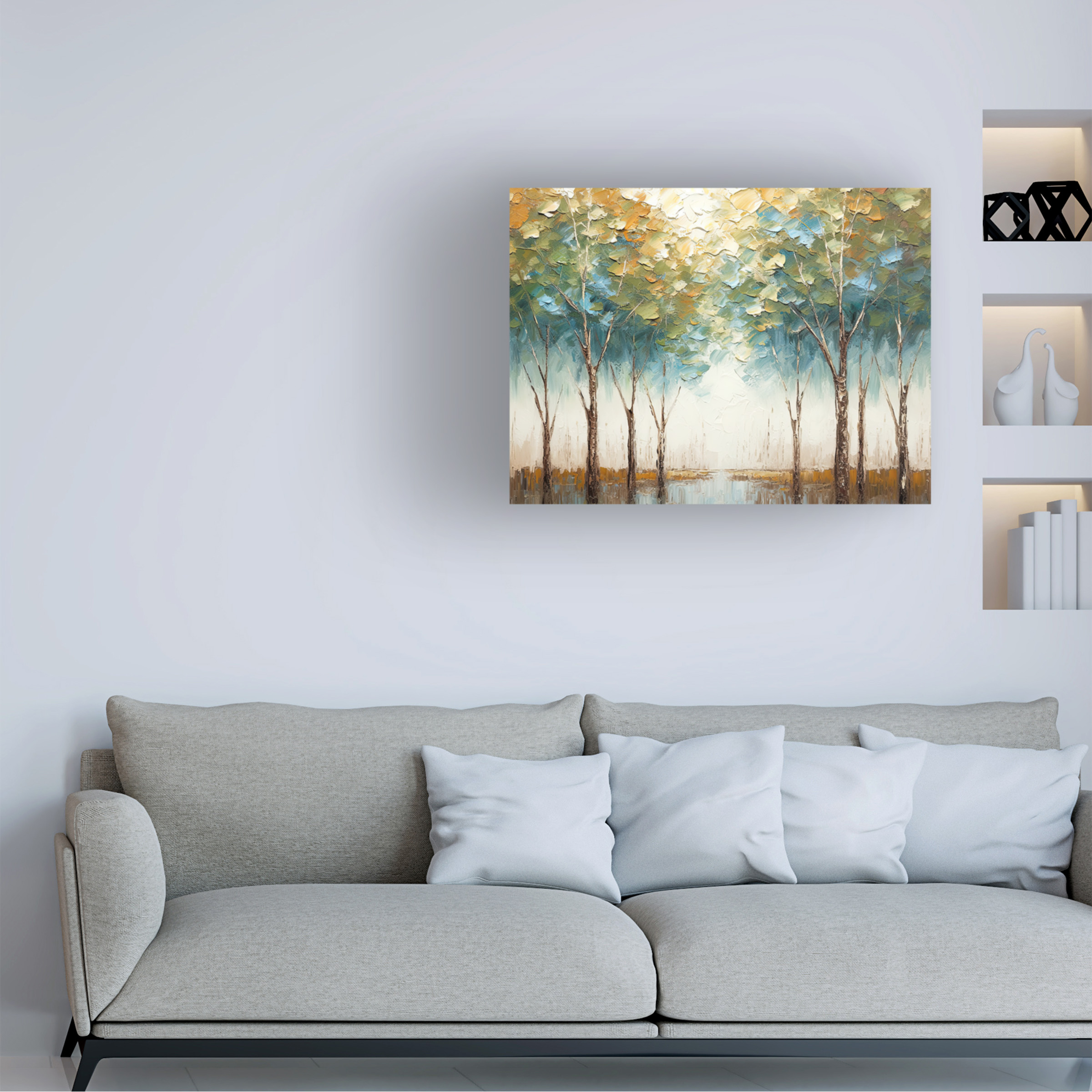 Canvas Wall Art - Sasha 'Painted Forest II' Wall Art for Living Room, Bedroom, or Office Décor by Trademark Fine Art - 19 x 14 Inches