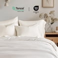 thumbnail image 6 of EVERGRACE Tencel Lyocell Cooling Duvet Cover Set Queen Size 3 Piece, 100% Natural Eucalyptus Lyocell Fiber from Austria, Luxury Silky Soft Comforter Cover with 2 Shams, Snow White, 92"x88", 6 of 8