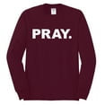 thumbnail image 2 of Wild Bobby Pray. Inspirational/Christian Men Long Sleeve Shirt, Maroon, Medium, 2 of 5