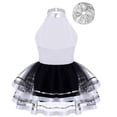 thumbnail image 3 of iixpin Girls Sparkle Hip Hop Jazz Dance Performance Outfits Ballet Dance Dress Tutu Skirted Leotard 4-16 Years Silver 6, 3 of 6