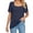 Navy, variant on Annhoo Women's Summer Tops Casual Square Neck Short Sleeve Dressy Shirts for Wear with Leggings Fashion Outfits