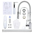 thumbnail image 6 of Wowow 20.7 in. Single Handle Convenient Pull Down Sprayer Kitchen Faucet in Polished Chrome with Soap Dispenser, 6 of 7