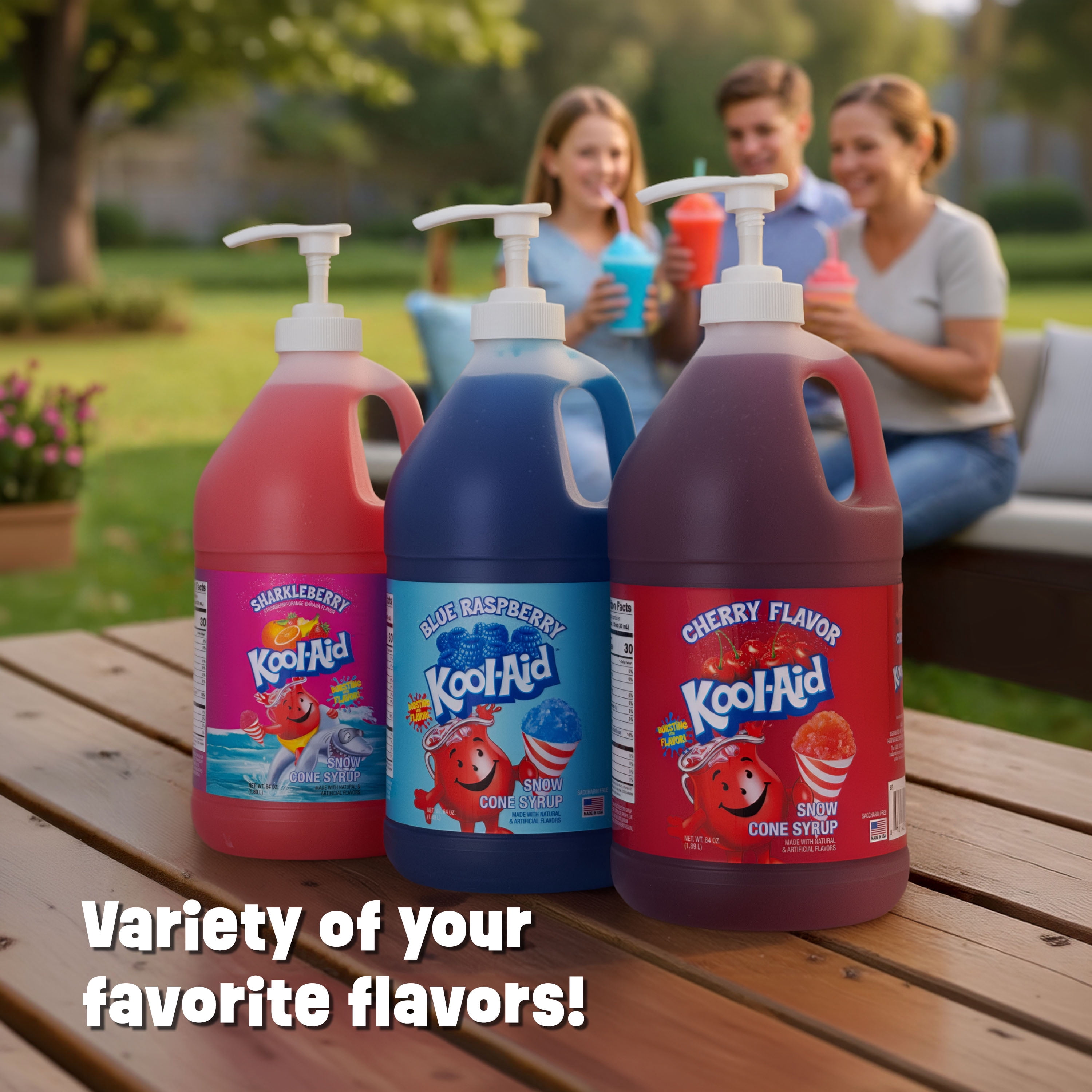 Kool-Aid Sharkleberry Snow Cone Syrup, 64 oz (1/2 Gal) Pump Bottle, Snow Cone Maker Ready