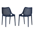 thumbnail image 2 of WestinTrends Playa Outdoor Stackable Modern Plastic Dining Chairs (Set of 2), Navy Blue, 2 of 13