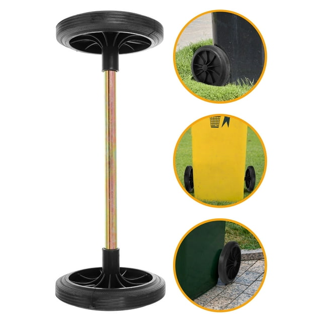 1 Set Gallon Garbage Can Wheel Trash Can Rubber Wheel Garbage Can Wheel Replacement with Hollow Shaft